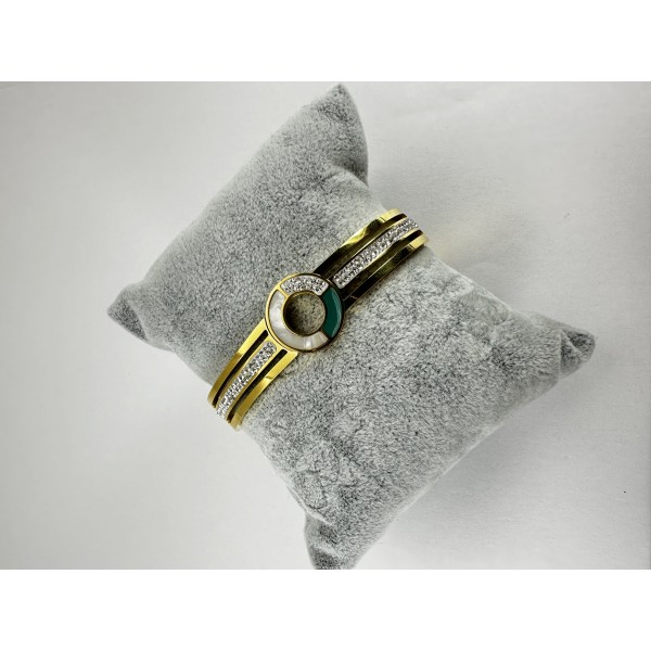 Gold Yuvarlak Taşlı Bileklik